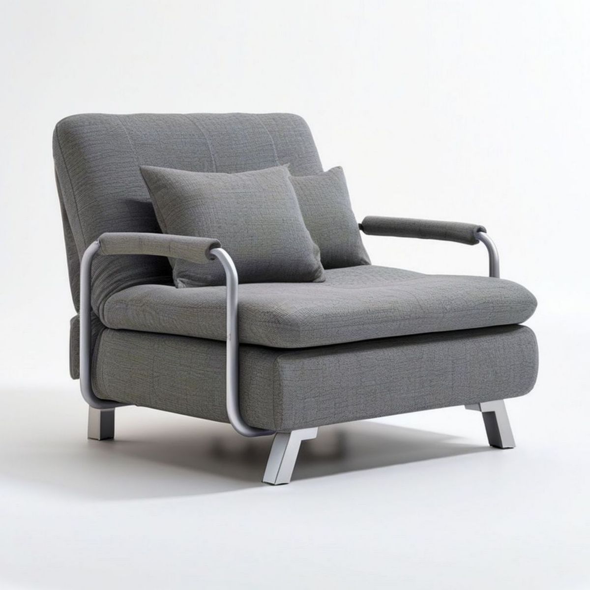Loungesessel 105 x 92 x 88 cm Grau/Silber mit Polyesterbezug und 2 Kissen