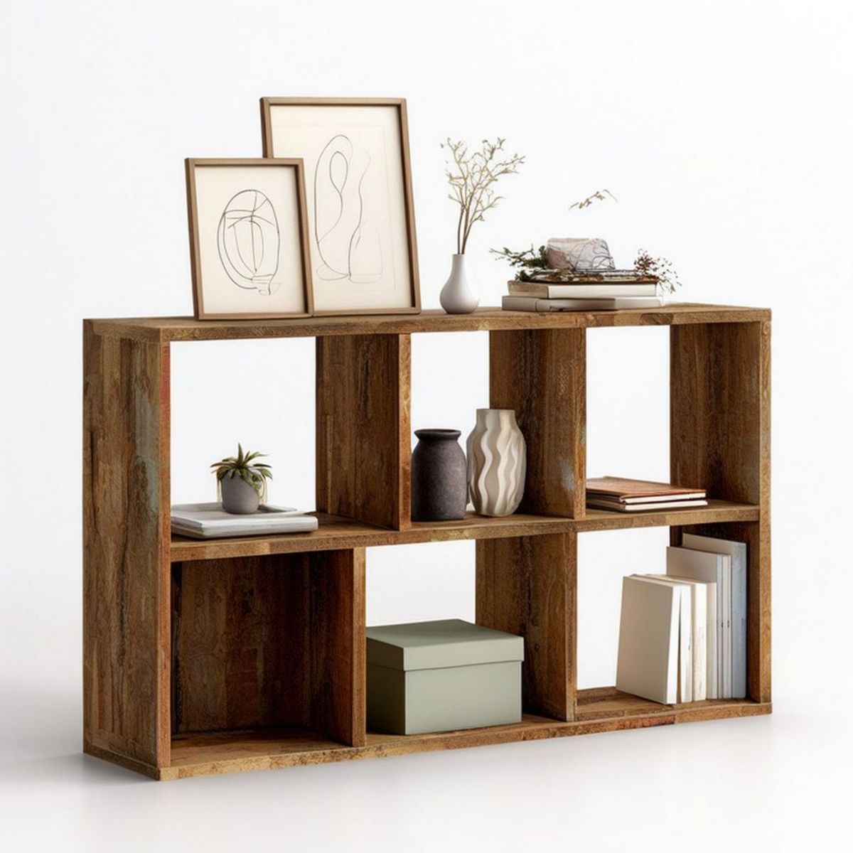 Regalelement mit 6 offenen Fächern 120 x 30 x 90 cm Braun Holzdekor