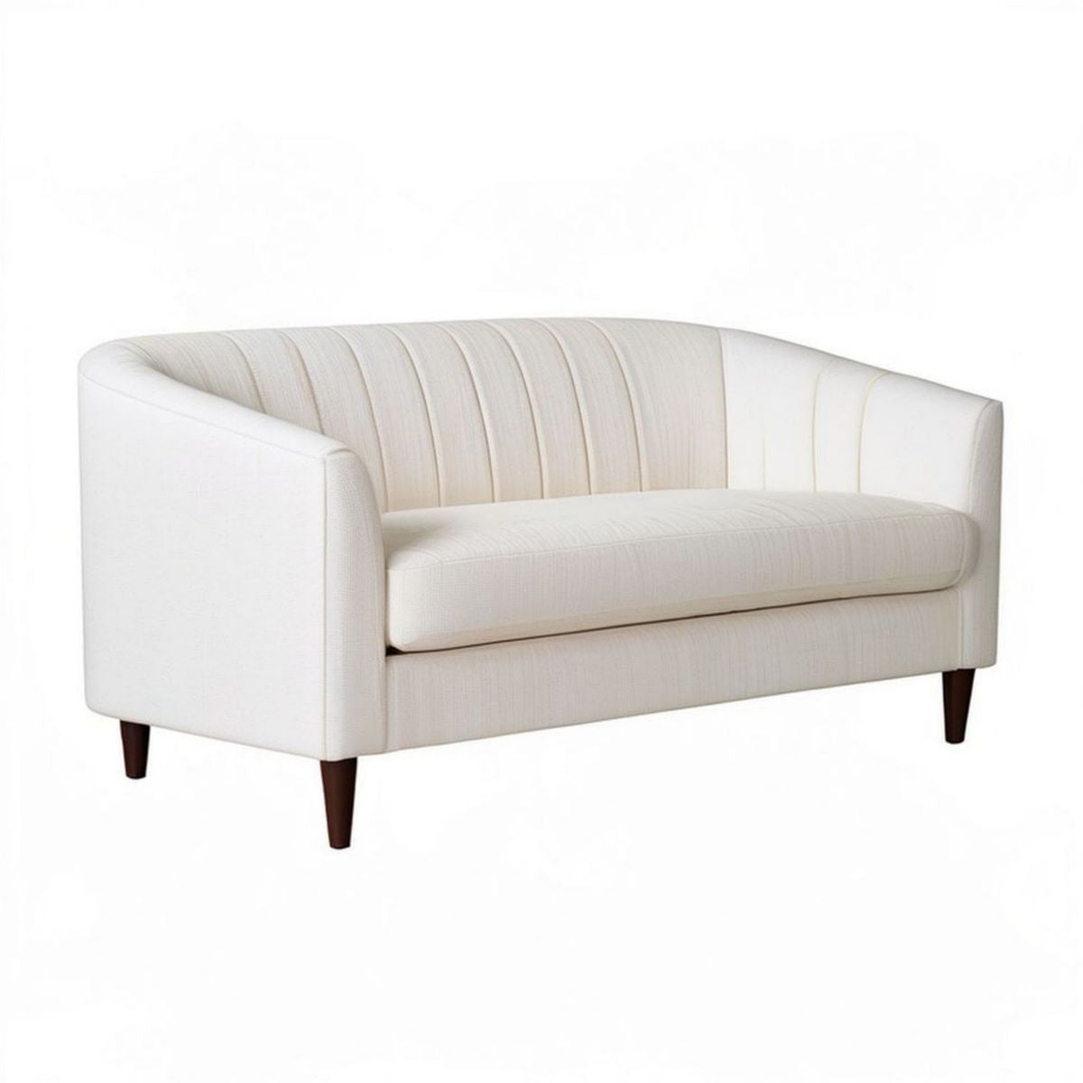 2-Sitzer Sofa Cremeweiss 130 x 75 x 78 cm mit Polyesterbezug und Massivholzfüssen