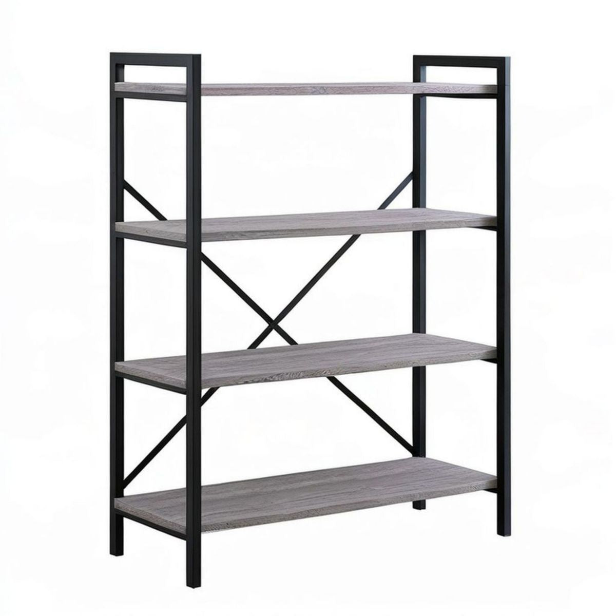 Freistehendes 4-Ebenen-Regal 120 x 40 x 160 cm Grau/Schwarz