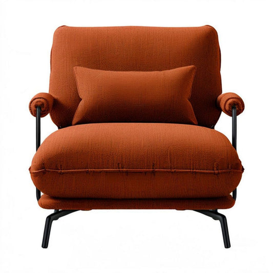 Polstersessel mit Zierkissen 85 x 90 x 85 cm Rostrot/Schwarz Polyester Stahl