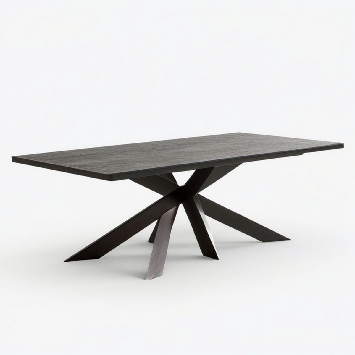 Rechteckiger Esstisch Dunkelgrau/Schwarz 200 x 100 x 75 cm