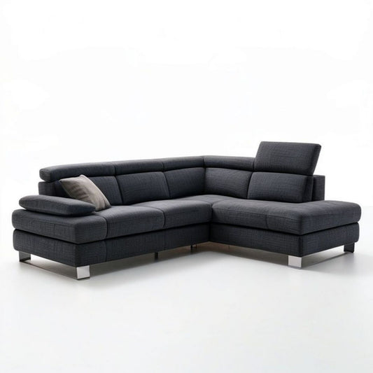 Ecksofa mit Recamiere rechts, 285 x 225 x 85 cm, Anthrazit