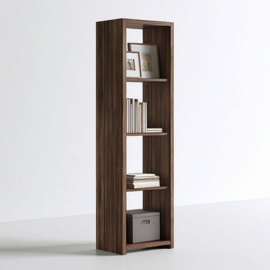 Freistehendes Bücherregal in Nussbaum-Dunkelbraun, 40 x 30 x 180 cm