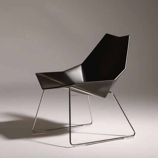 Designstuhl Schwarz/Silber aus Polypropylen und verchromtem Stahl, 65 x 65 x 78 cm