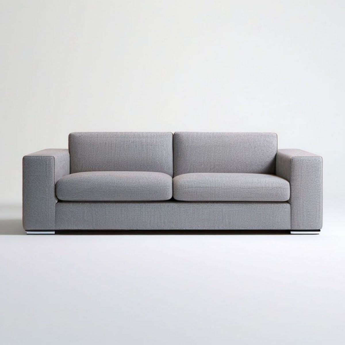2-Sitzer-Sofa 180 x 90 x 85 cm Hellgrau mit Polyesterbezug und Schaumstoffpolsterung