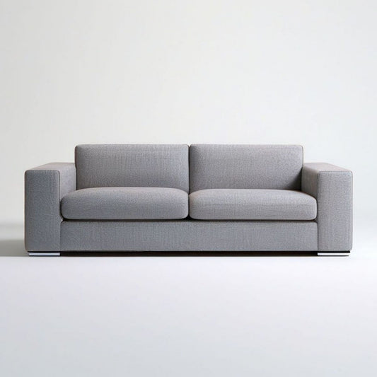 2-Sitzer-Sofa 180 x 90 x 85 cm Hellgrau mit Polyesterbezug und Schaumstoffpolsterung