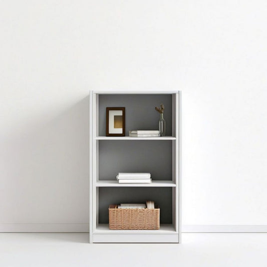 Standregal mit 3 offenen Fächern, 60 x 30 x 120 cm, Weiss/Grau, MDF